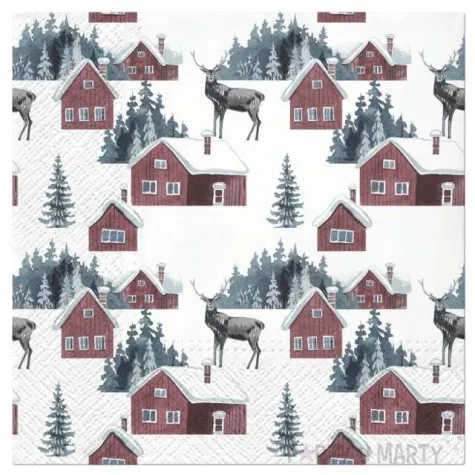 serwetki skandynawska sceneria paw 33 cm 20 szt