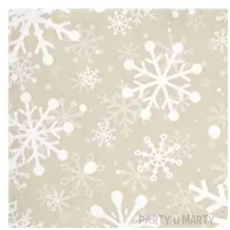 serwetki sniezynki boze narodzenie bezowe paw 33 cm 20 szt