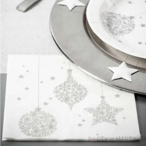 serwetki sniezynki santex biale 33 cm 20 szt