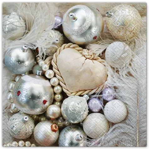 serwetki srebrna kompozycja paw 33 cm 20 szt