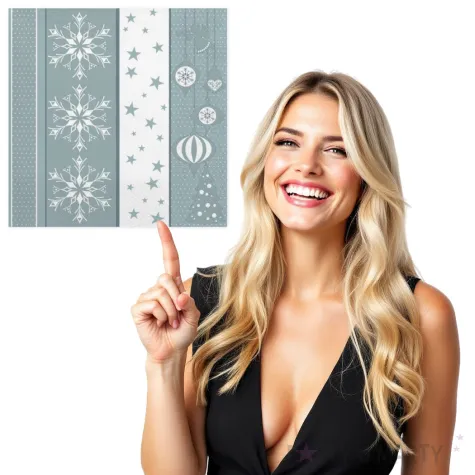 serwetki srebrno bialy wzor swiateczny maki 33 cm 20 szt