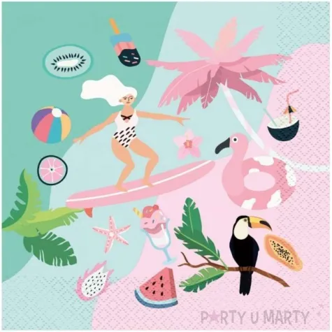 serwetki summer lets party surfing godan 33cm 20 szt