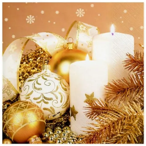 serwetki swiateczna aranzacja w zlocie maki 33 cm 20 szt