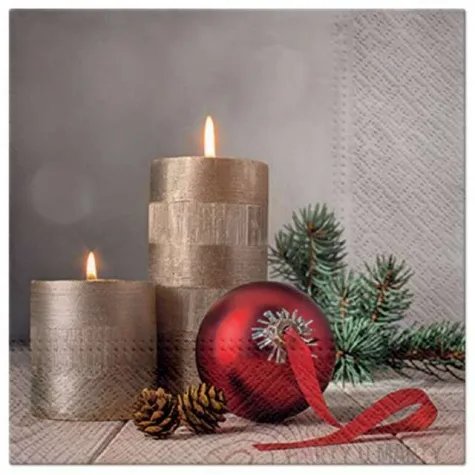 serwetki swiateczna dekoracja ze swieca paw 33 cm 20 szt