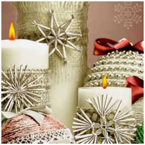 serwetki swiateczna kompozycja ze swiecami maki 33 cm 20 szt