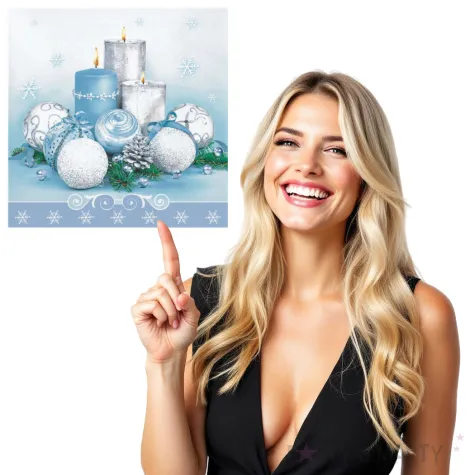 serwetki swiateczna mrozna kompozycja maki 33 cm 20 szt