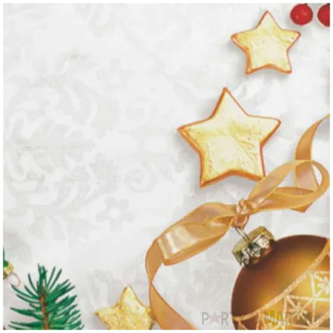 serwetki swiateczna ramka z bombkami i pomarancza maki 33 cm 20 szt