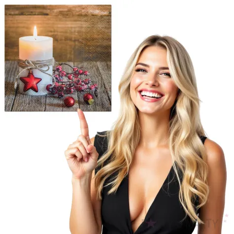 serwetki swiateczna swieca paw 33 cm 20 szt