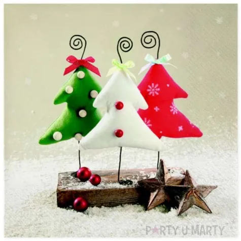 serwetki swiateczne choinki na druciku maki 33 cm 20 szt