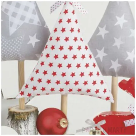 serwetki swiateczne choinki wykonane z tkaniny maki 33 cm 20 szt