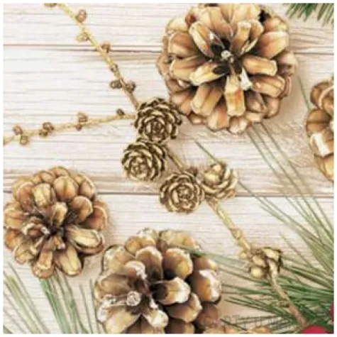 serwetki swiateczne galazki modrzewia i sosny maki 33 cm 20 szt