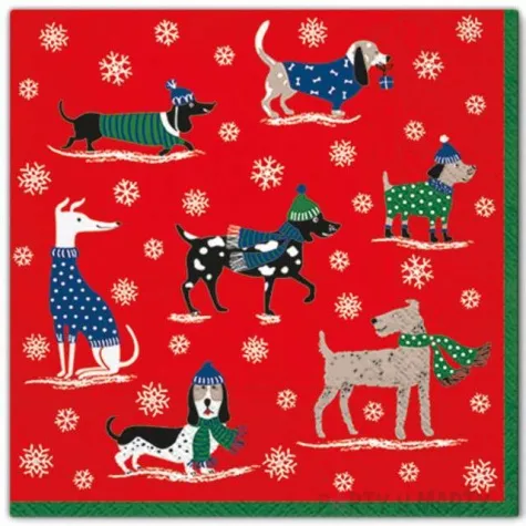 serwetki swiateczne psy paw 33 cm 20 szt