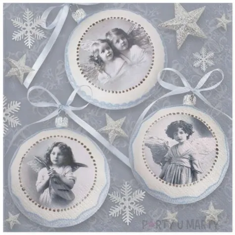 serwetki swiateczne zabytkowe bombki maki 33 cm 20 szt