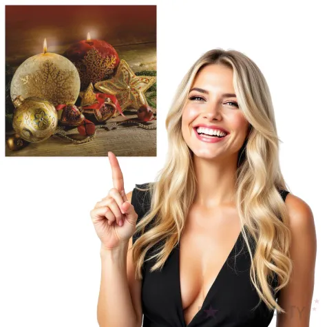 serwetki swiateczne zlote swiece na czarnym tle maki 33 cm 20 szt