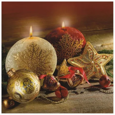 serwetki swiateczne zlote swiece na czarnym tle maki 33 cm 20 szt