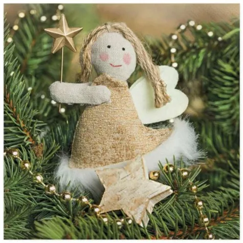 serwetki swiateczny aniolek z tkaniny maki 33 cm 20 szt