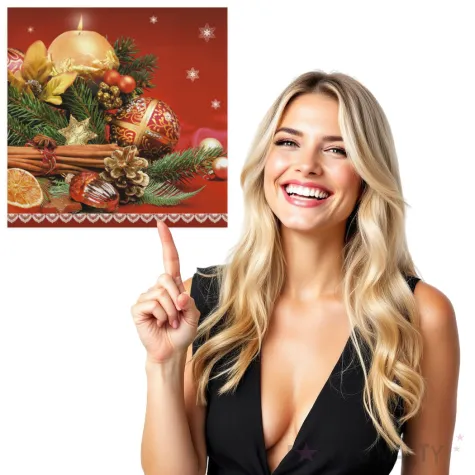 serwetki swiateczny cynamon z bombkami i swieca maki 33 cm 20 szt