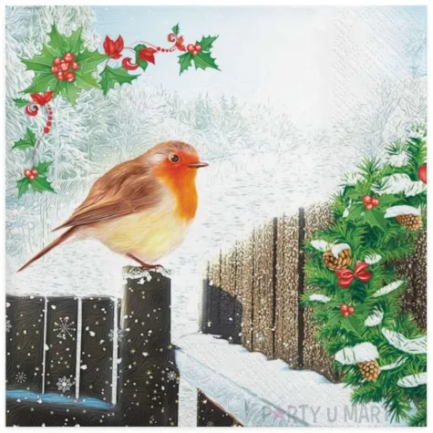 serwetki swiateczny gil na plocie z wiencem maki 33 cm 20 szt