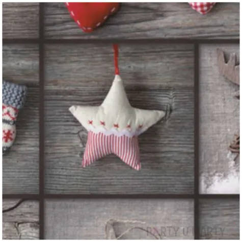 serwetki swiateczny kolaz z rozowymi serduszkami maki 33 cm 20 szt