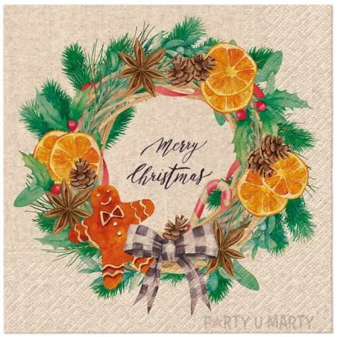 serwetki swiateczny stroik paw 33 cm 20 szt