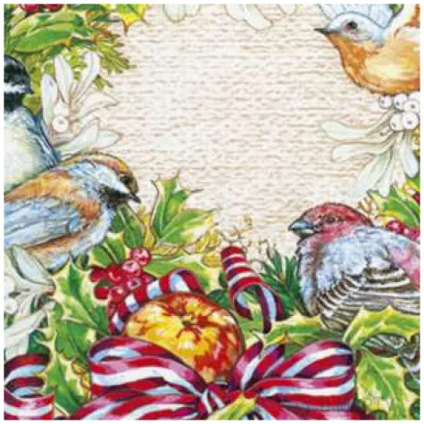 serwetki swiateczny wieniec i ptaki maki 33 cm 20 szt