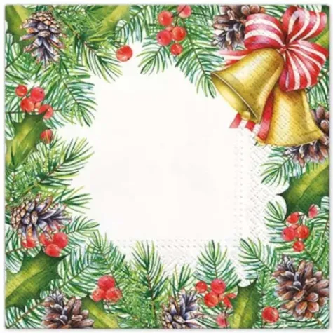 serwetki swierkowa ramka biale paw 33 cm 20 szt