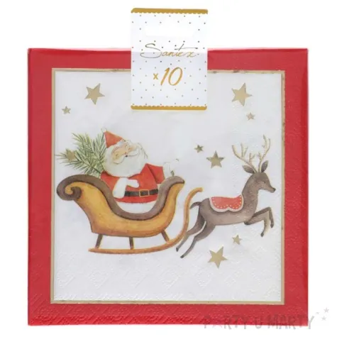 serwetki swiety mikolaj i jego sanie santex 33 cm 10 szt