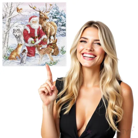 serwetki swiety mikolaj i lesne zwierzeta maki 33 cm 20 szt