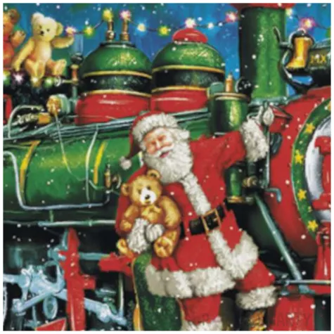 serwetki swiety mikolaj i pociag z pluszakami maki 33 cm 20 szt