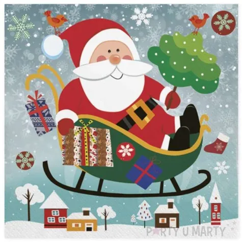 serwetki swiety mikolaj nad miastem maki 33 cm 20 szt