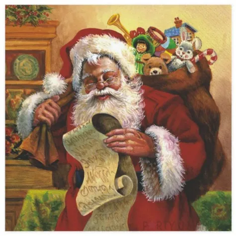 serwetki swiety mikolaj sprawdzajacy liste maki 33 cm 20 szt