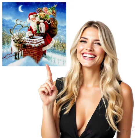 serwetki swiety mikolaj w kominie maki 33 cm 20 szt