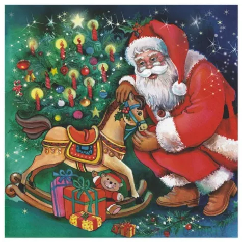 serwetki swiety mikolaj wyjmuje prezenty maki 33 cm 20 szt