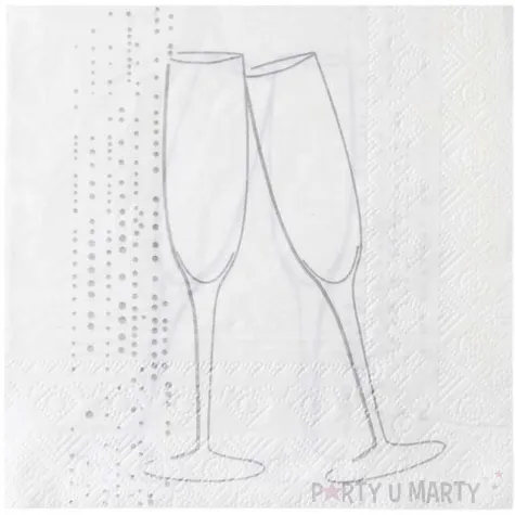 serwetki szampanski toast biale 33 cm santex 20 szt