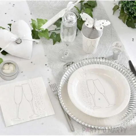 serwetki szampanski toast biale 33 cm santex 20 szt