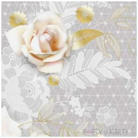 serwetki szary wzor z rozami maki 33 cm 20 szt