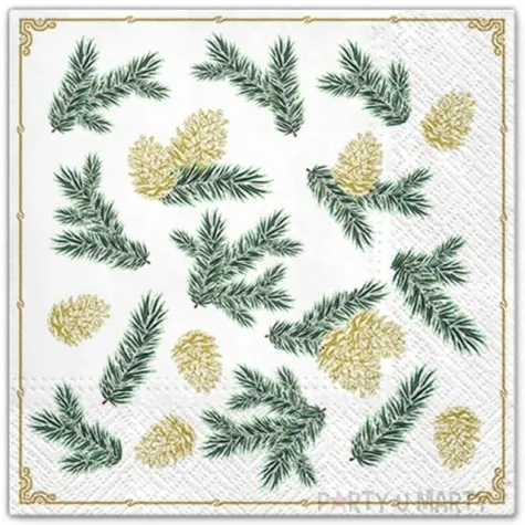 serwetki szyszki na galazkach paw 33 cm 20 szt