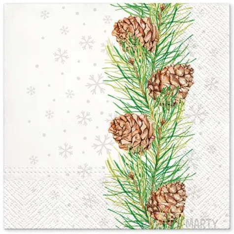 serwetki szyszki na galezi paw 33 cm 20 szt