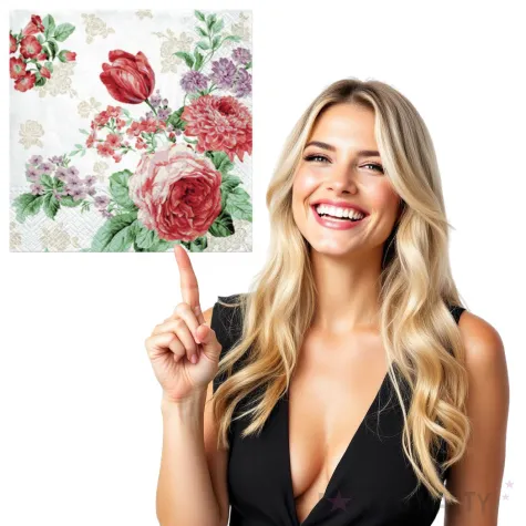 serwetki tajemnicze roze paw 33 cm 20 szt