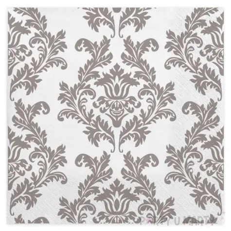 serwetki tapeta bialo srebrne maki 33 cm 20 szt