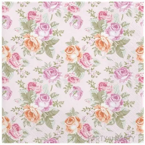 serwetki tapeta pastelowych roz maki 33 cm 20 szt