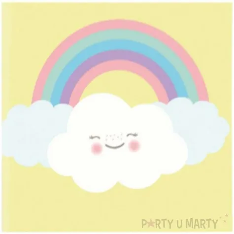 serwetki tecza i chmurka amscan 25 cm 20 szt