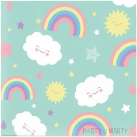 serwetki tecza i chmurka amscan 33 cm 20 szt