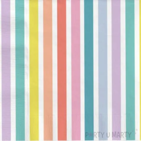 serwetki teczowy pastel mix folat 33cm 20 szt