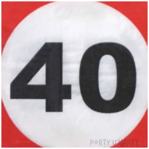 serwetki traffic 40 urodziny top ten 33 cm 20 szt