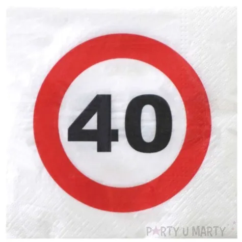 serwetki traffic 40 urodziny top ten 33 cm 20 szt