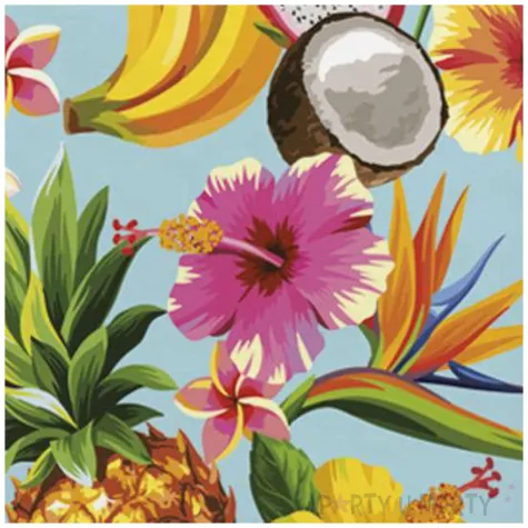 serwetki tropikalny mix na niebieskim tle 33 cm 20 szt