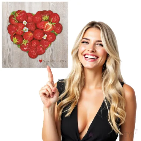 serwetki truskawkowe serce maki 33 cm 20 szt