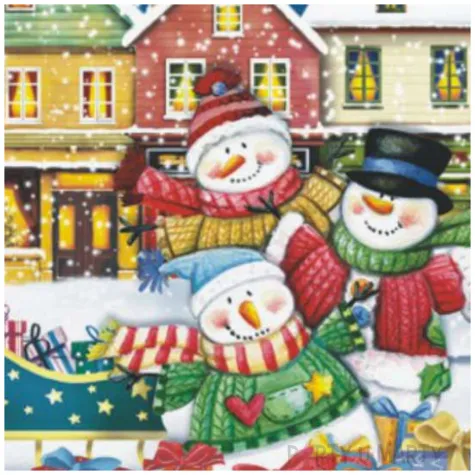 serwetki trzy balwany z saniami prezentow maki 33 cm 20 szt