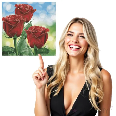 serwetki trzy czerwone roze 33 cm 20 szt